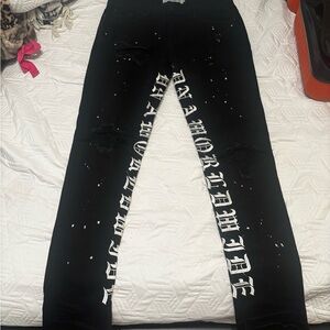 DNA Couture Black Jeans with White Lettering